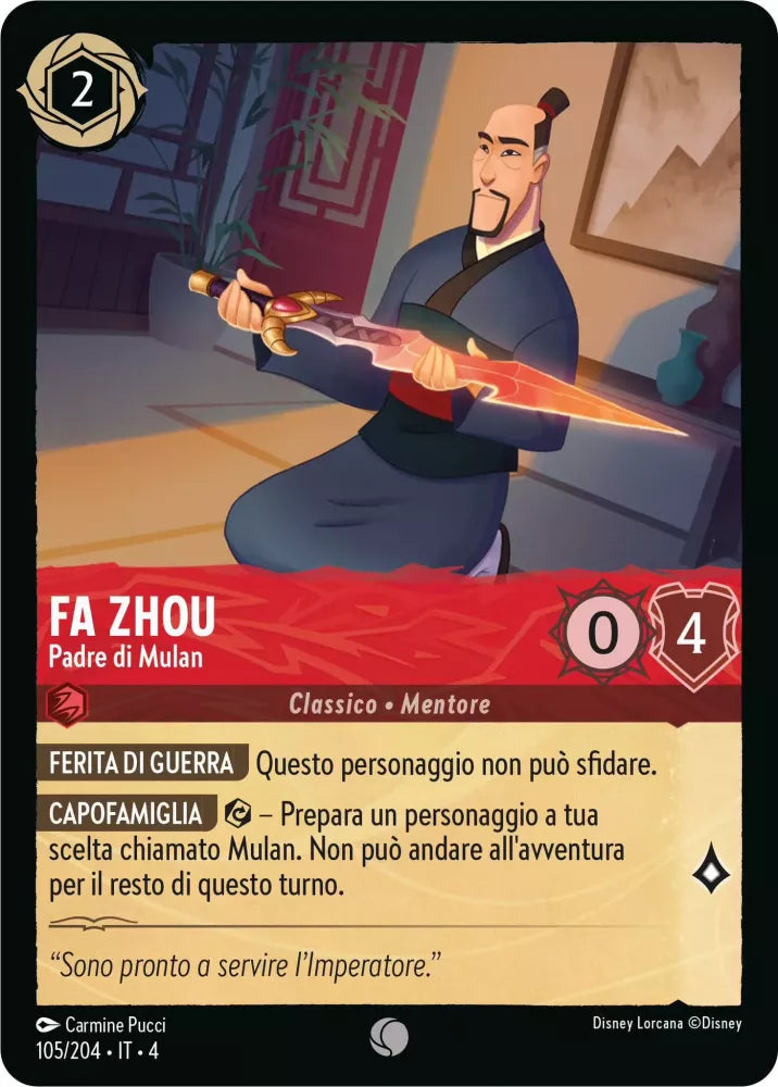 Fa Zhou - Mulan's Father Character Ruby 105 /204