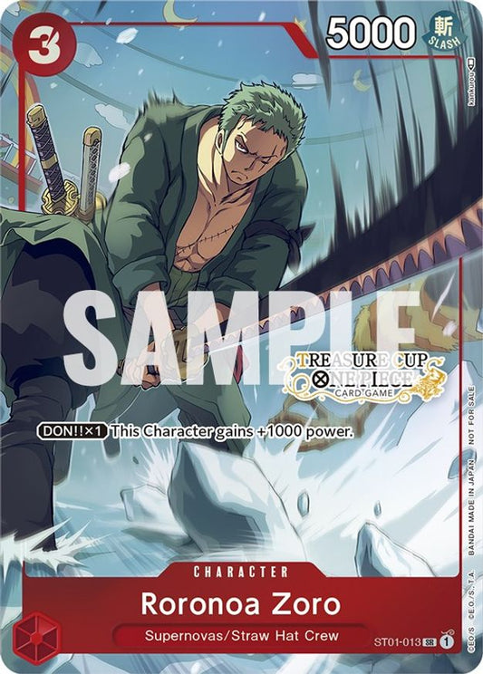 Prize Card Roronoa Zoro - ST01-013 (Treasure Cup) - One Piece Carta Promocional (OP-PR)