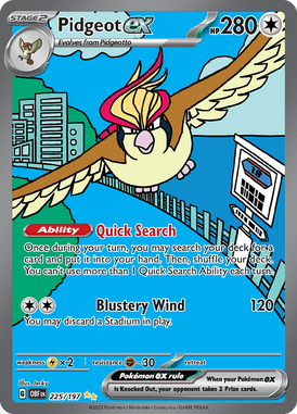 Pidgeot ex 225/197 Special Art Rare