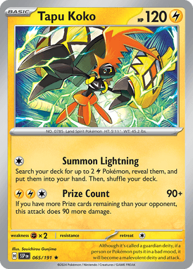 Tapu Koko LBasic Rare 65 /191