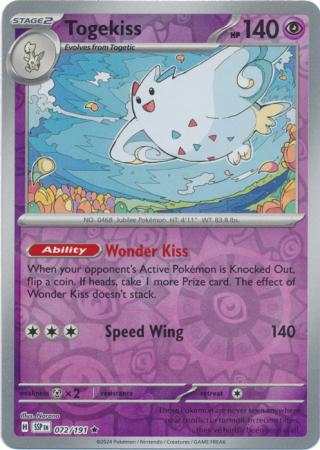 Togekiss PStage 2 Rare Reverse 72 /191