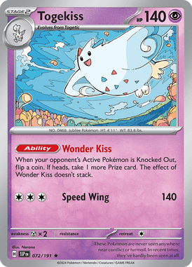 Togekiss PStage 2 Rare 72 /191