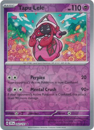 Tapu Lele PBasic Rare Reverse 92 /191