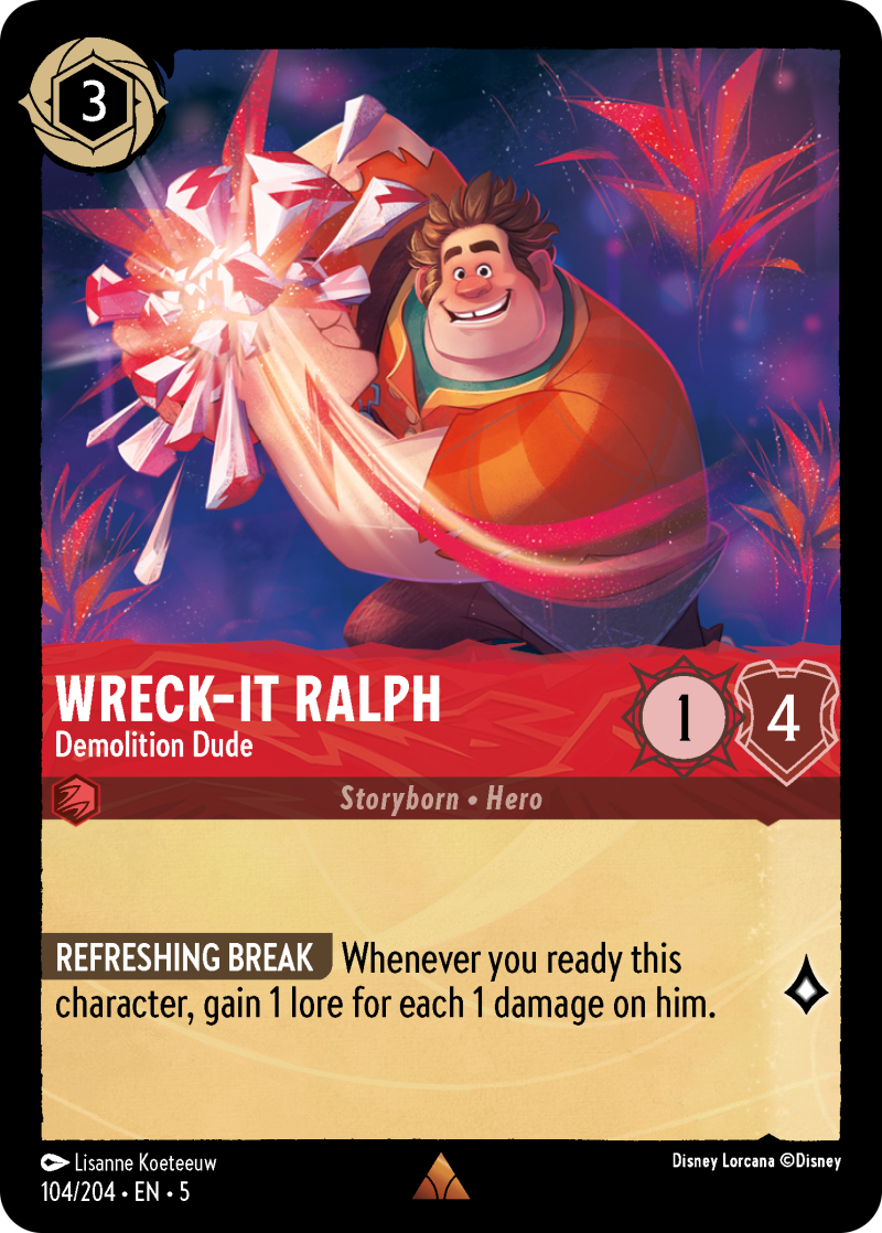 Wreck-It Ralph - Demolition Dude Ruby Rare Character 104 /204