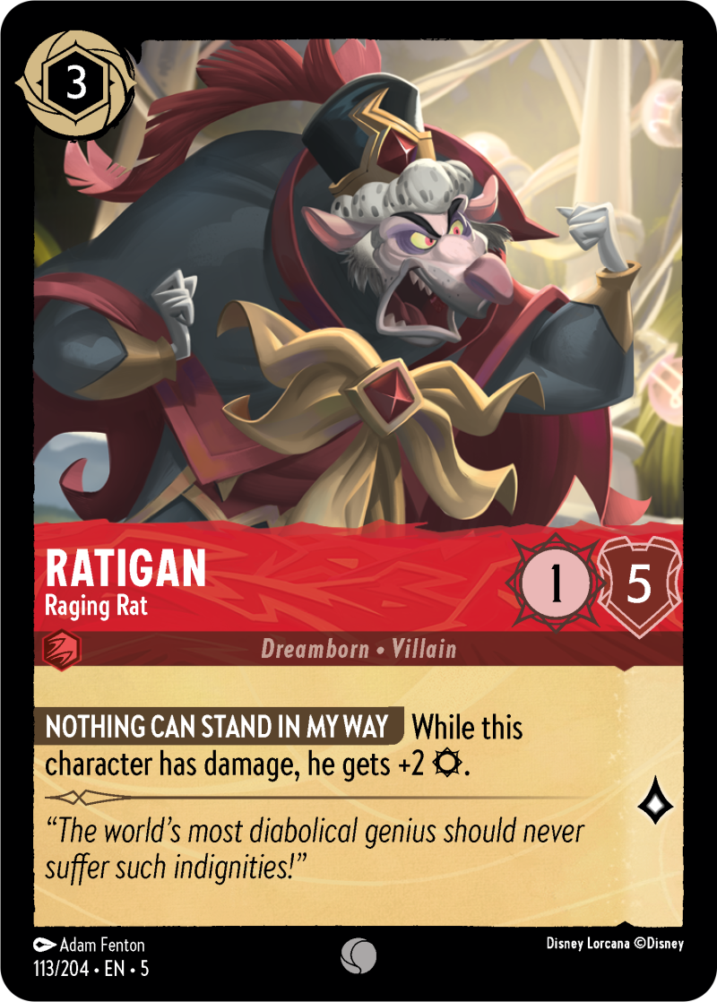 Ratigan - Raging Rat Ruby Common Character 113 /204