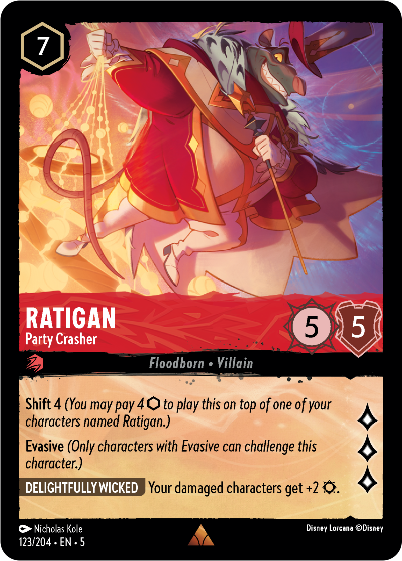 Ratigan - Party Crasher Ruby Rare Character 123 /204