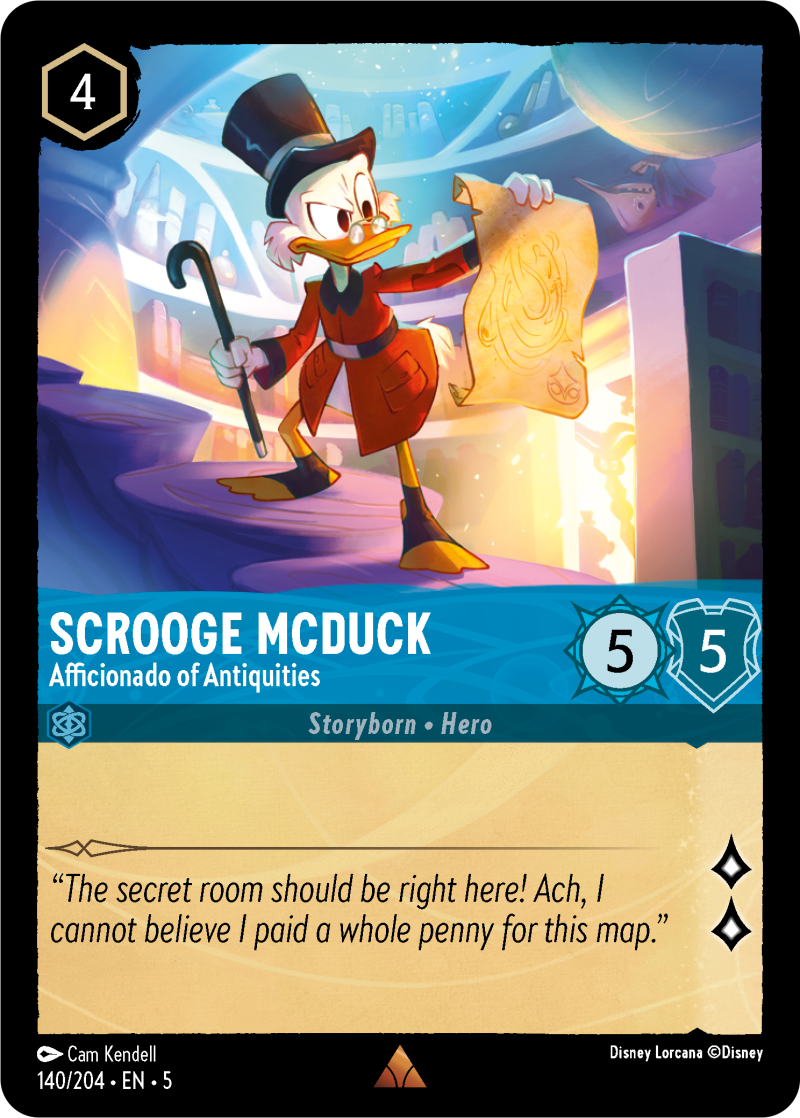 Scrooge McDuck - Afficionado of Antiquities Sapphire Rare Character 140 /204