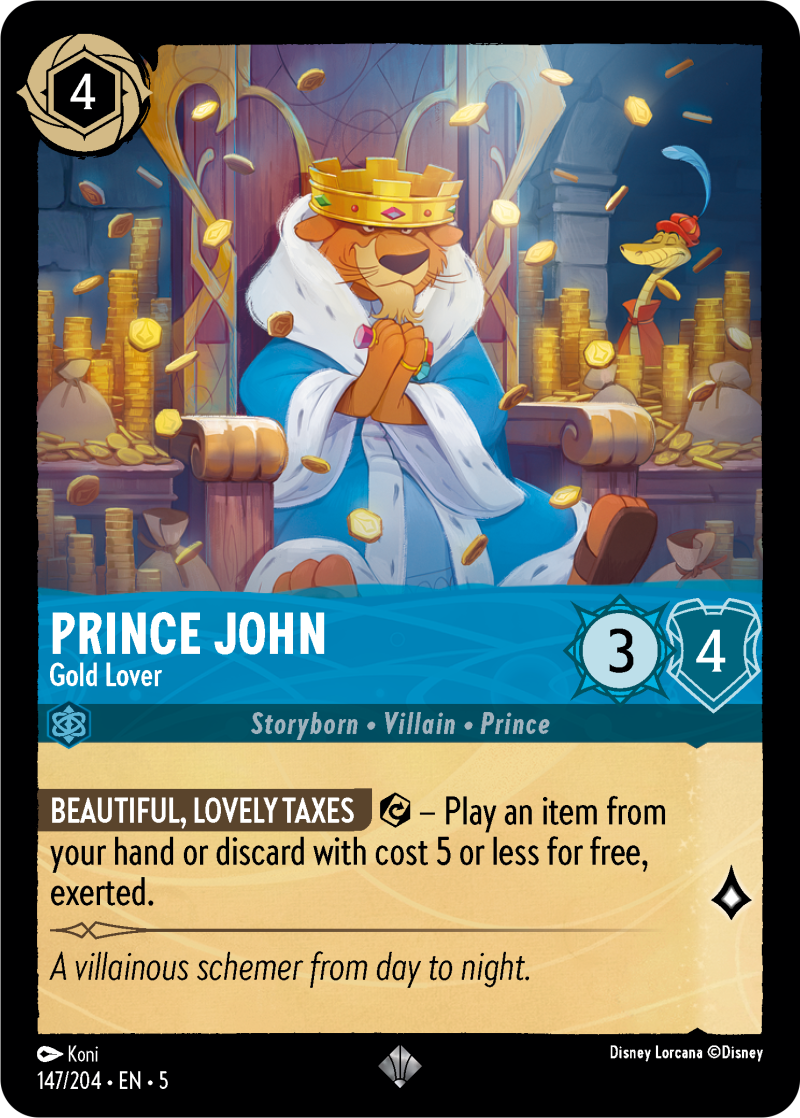 Prince John - Gold Lover Sapphire Super Rare Character 147 /204