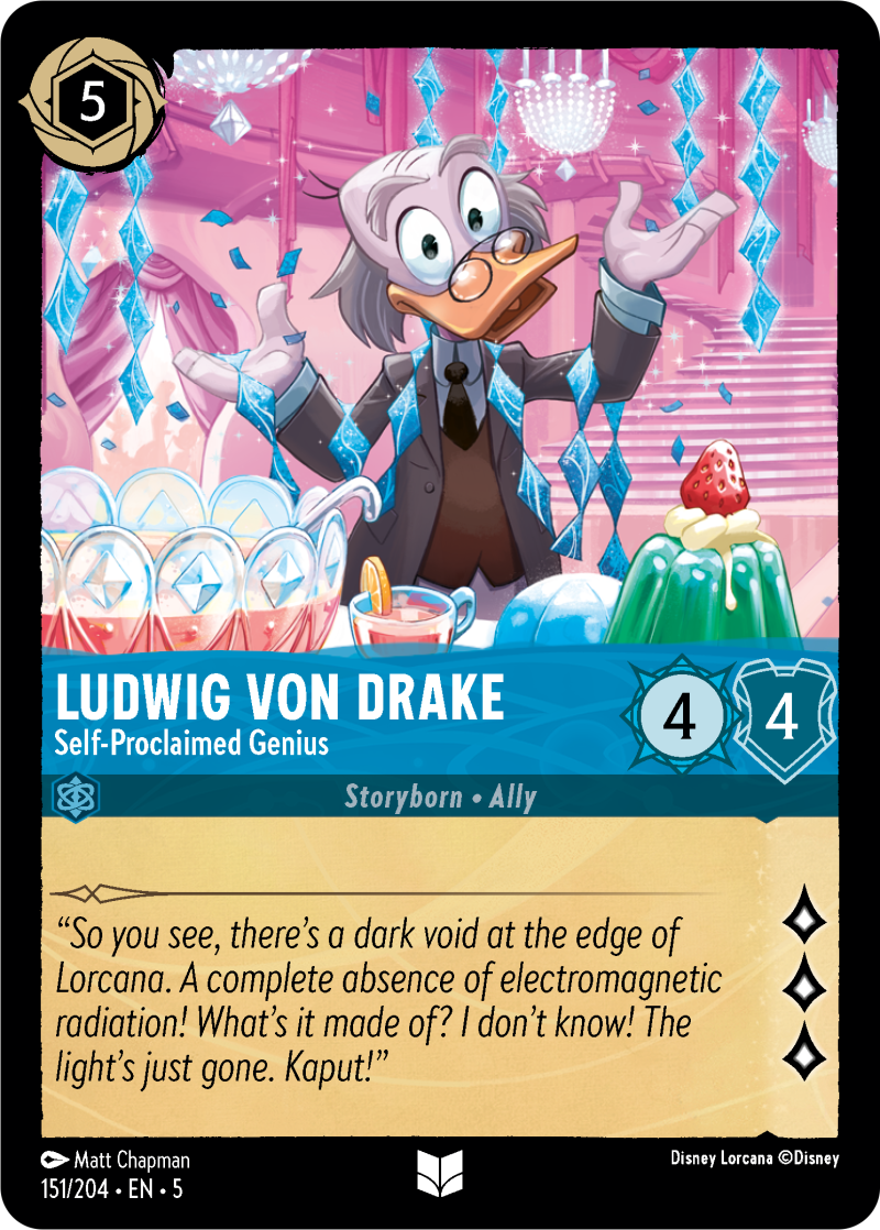 Ludwig Von Drake - Self-Proclaimed Genius Sapphire Uncommon Character 151 /204