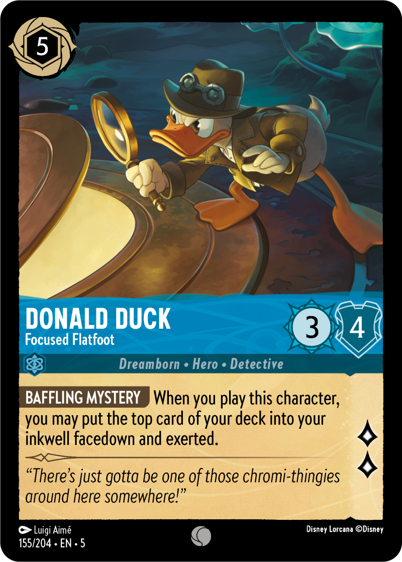 Donald Duck - Focused Flatfoot Sapphire Common Character 155 /204