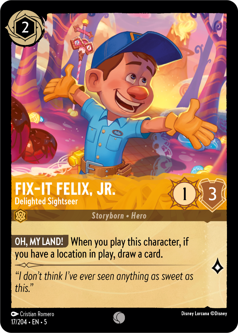 Fix-It Felix, Jr. - Delighted Sightseer Amber Common Character 17 /204