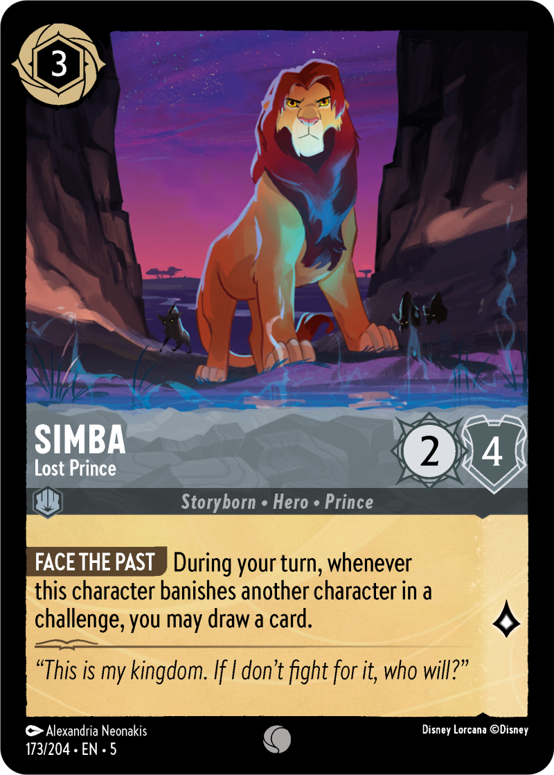 Simba - Lost Prince Steel Common Character 173 /204