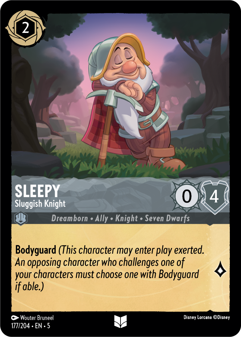 Sleepy - Sluggish Knight Steel Uncommon Character 177 /204