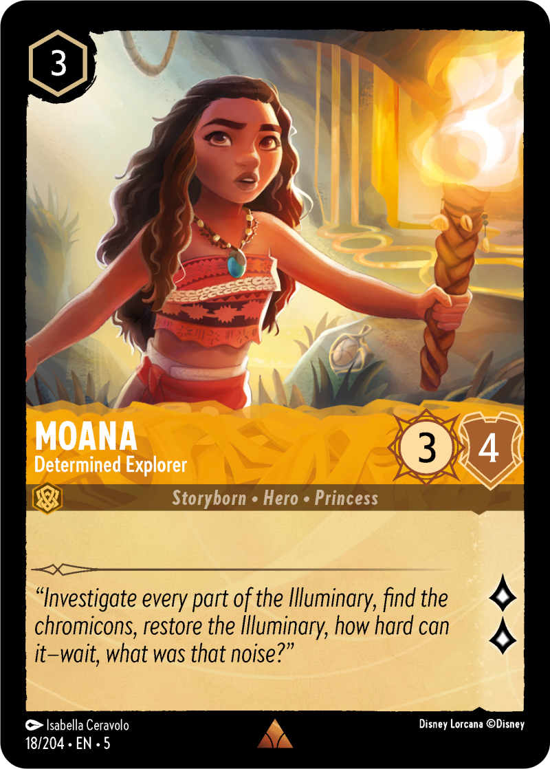 Moana - Determined Explorer Amber Rare Character 18 /204