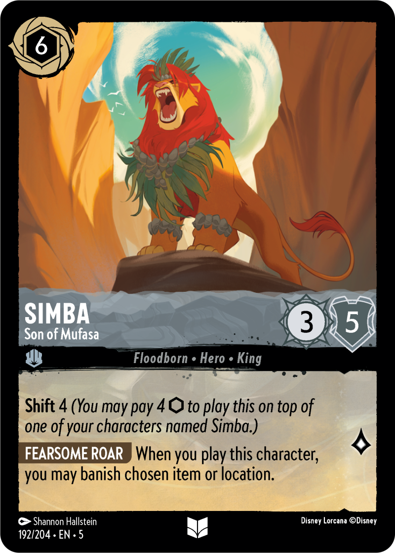 Simba - Son of Mufasa Steel Uncommon Character 192 /204