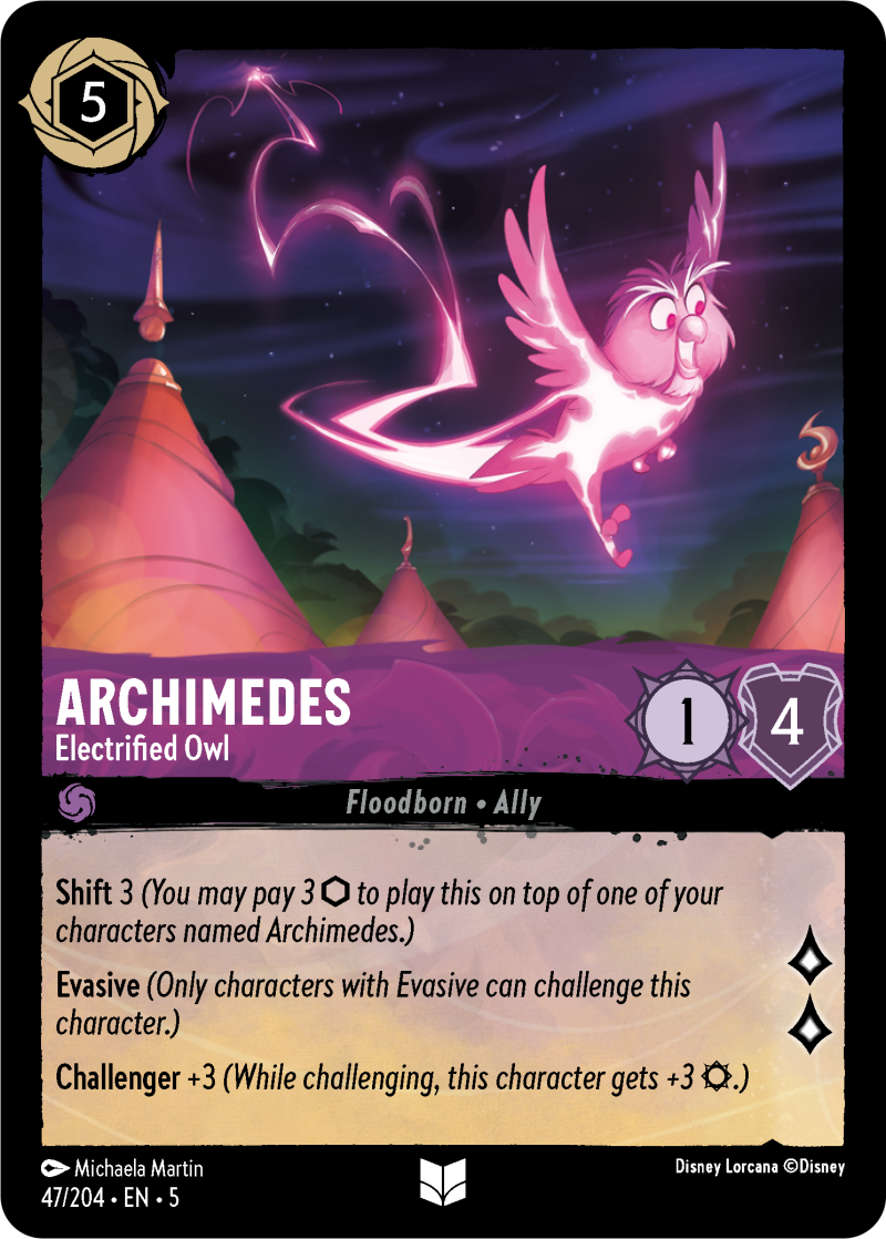 Archimedes - Electrified Owl Amethyst Uncommon Character 47 /204