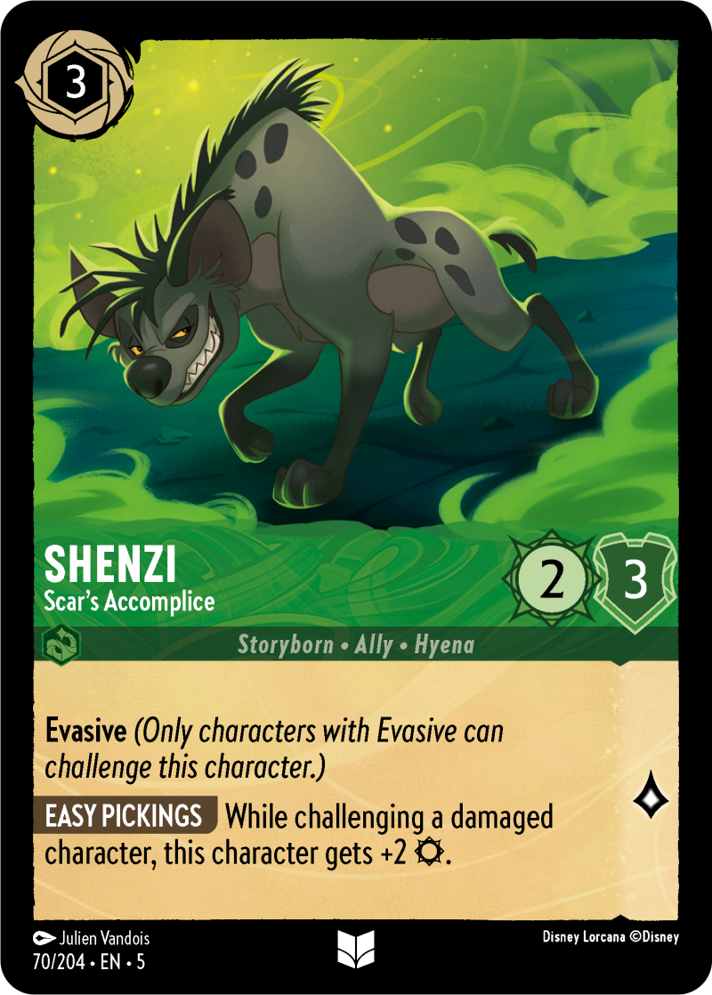 Shenzi - Scar's Accomplice Emerald Uncommon Character 70 /204