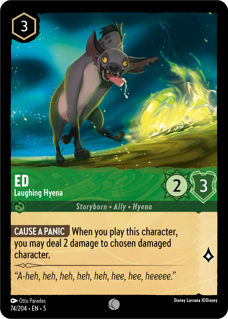 Ed - Laughing Hyena Emerald Common Character 74 /204