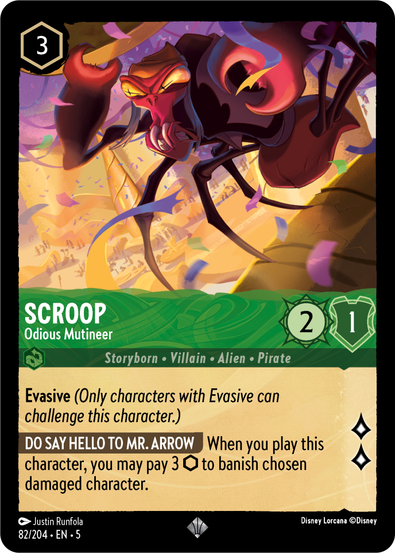 Scroop - Odious Mutineer Emerald Super Rare Character 82 /204