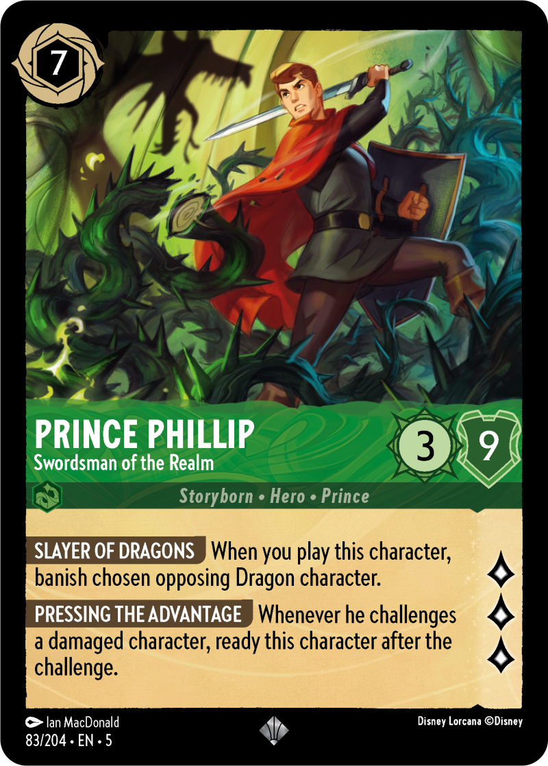 Prince Phillip - Swordsman of the Realm Emerald Super Rare Character 83 /204