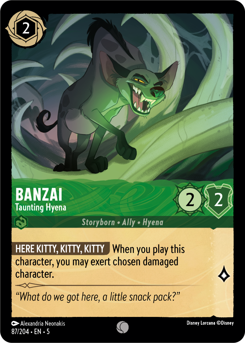 Banzai - Taunting Hyena Emerald Common Character 87 /204