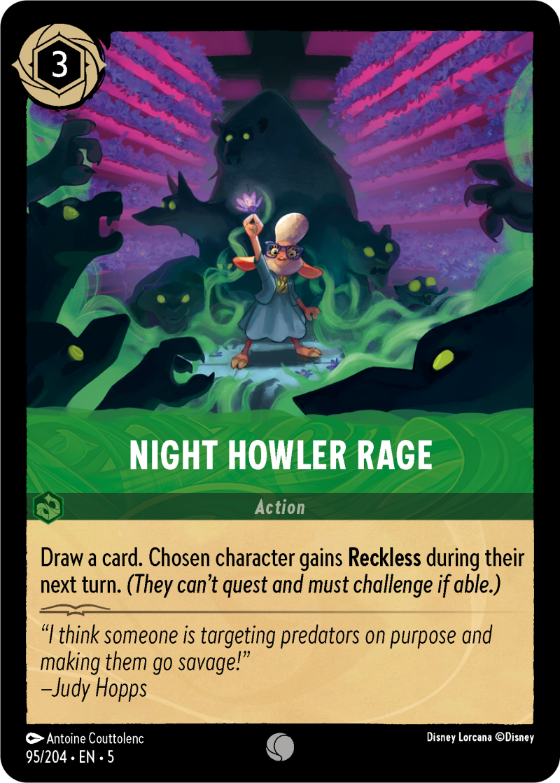 Night Howler Rage Emerald Common Action 95 /204