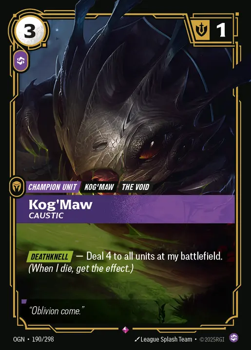 Kog'Maw Caustic - 190/298 - Origins