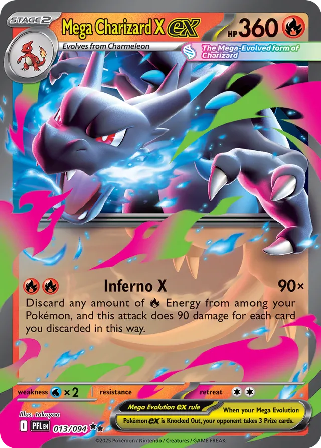 Mega Charizard X ex - 013/094 - ME02: Phantasmal Flames (PFL)