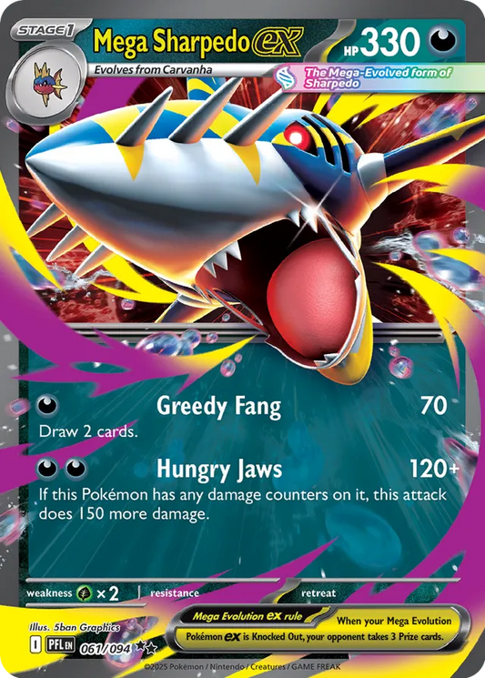 Mega Sharpedo ex - 061/094 - ME02: Phantasmal Flames (PFL)