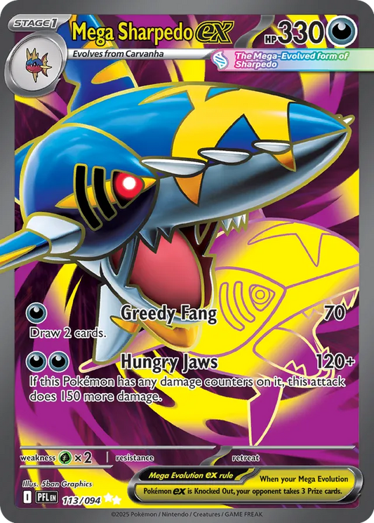 Mega Sharpedo ex - 113/094 - ME02: Phantasmal Flames (PFL)