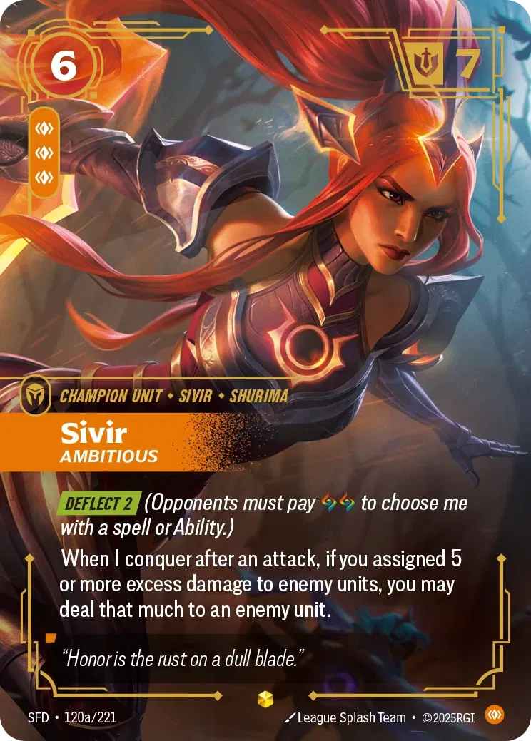 Sivir Ambitious (Alternate Art) - 120a/221 - Spiritforged