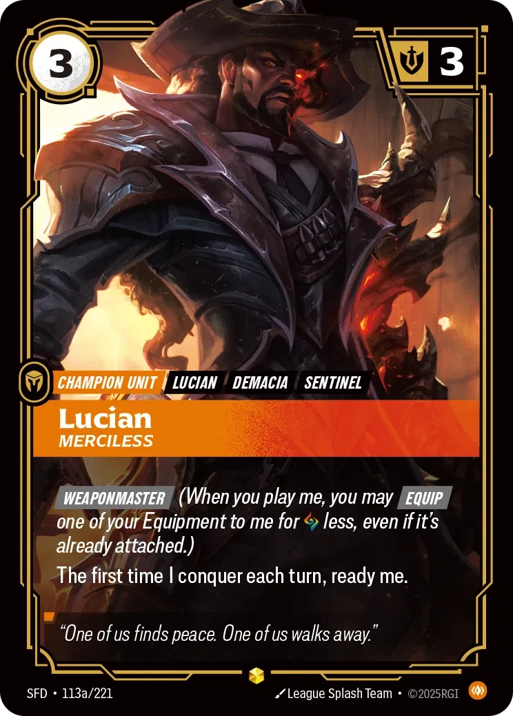 Lucian Merciless (Alternate Art) - 113a/221 - Spiritforged