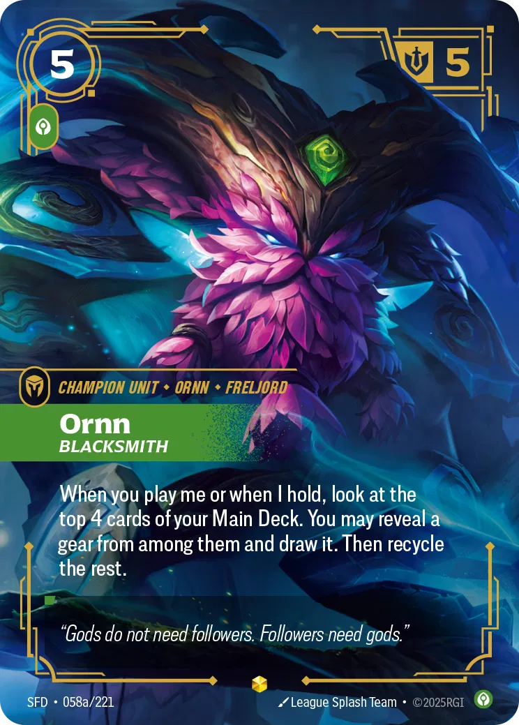 Ornn Blacksmith (Alternate Art) - 058a/221 - Spiritforged