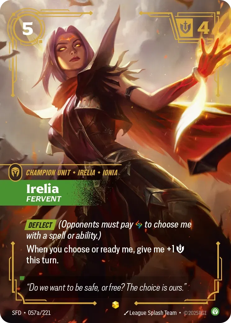 Irelia Fervent (Alternate Art) - 057a/221 - Spiritforged