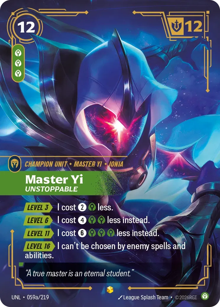 Master Yi Unstoppable (Alternate Art) - 059a/219 - Unleashed