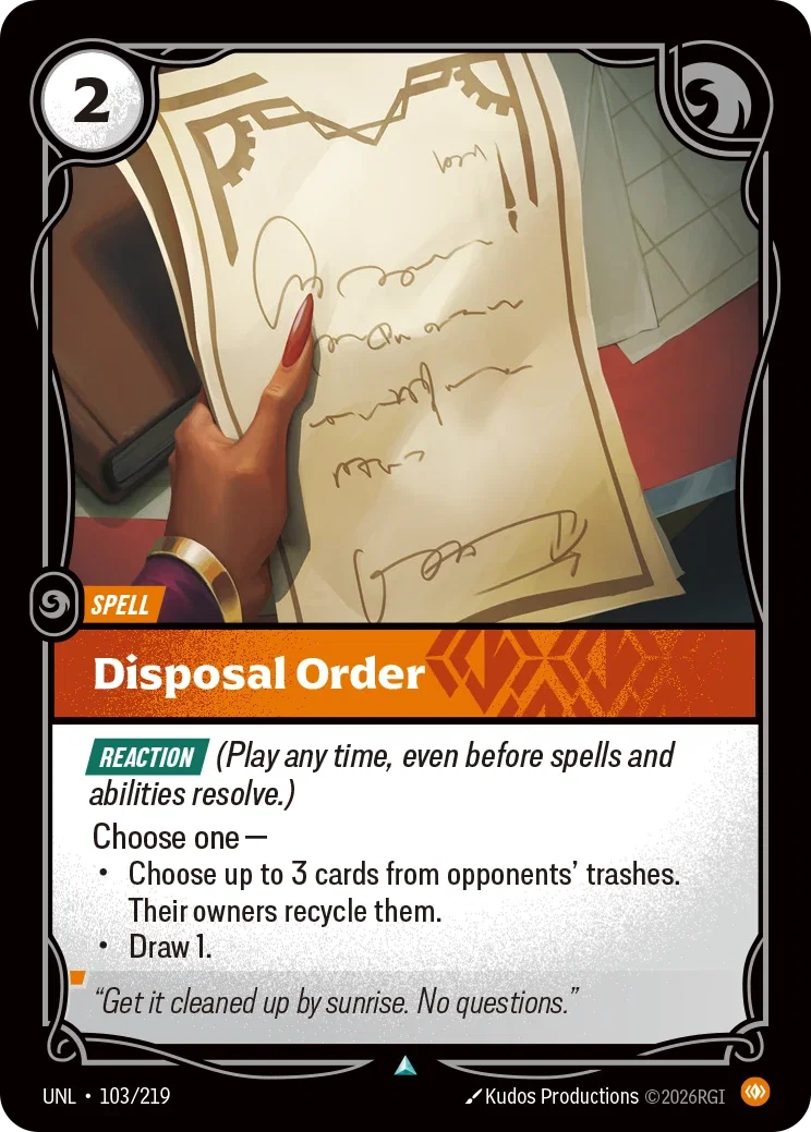 Disposal Order - 103/219 - Unleashed