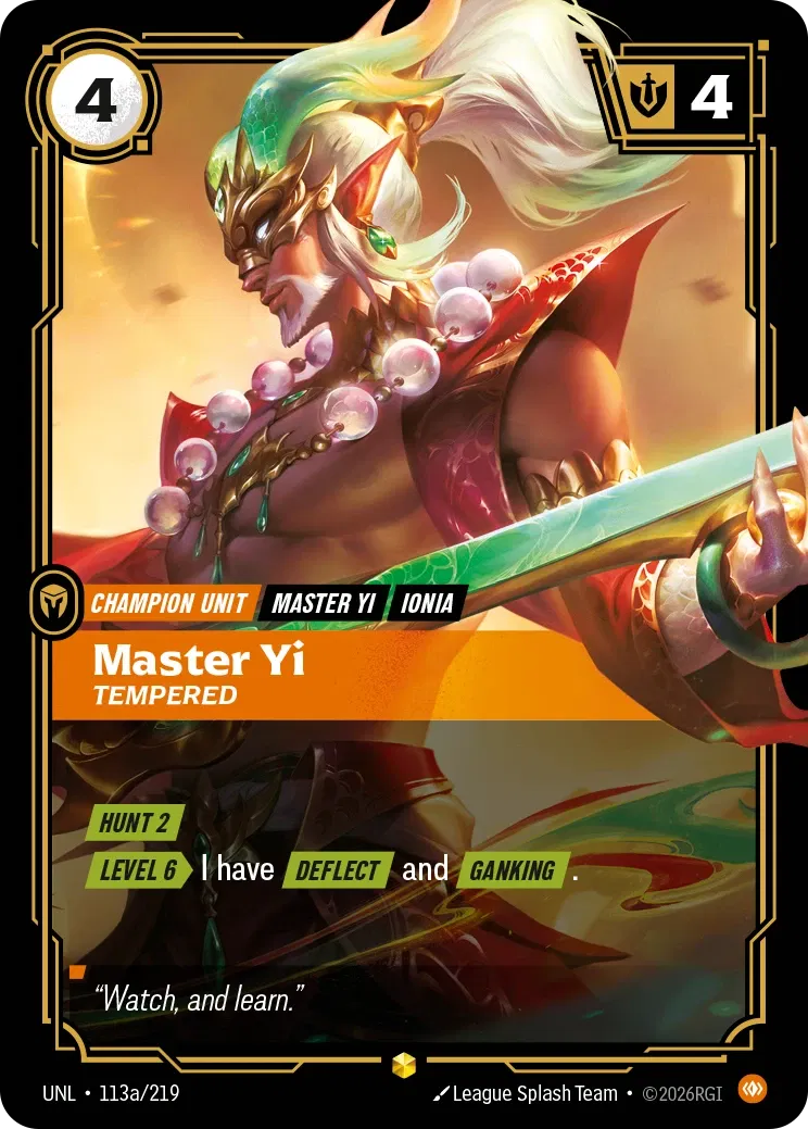 Master Yi Tempered (Alternate Art) - 113a/219 - Unleashed