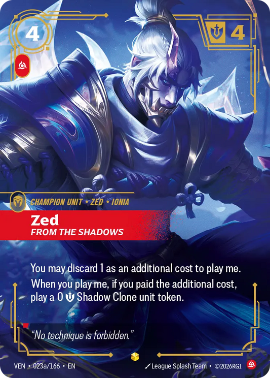 Zed From the Shadows - 023a/166 Vendetta